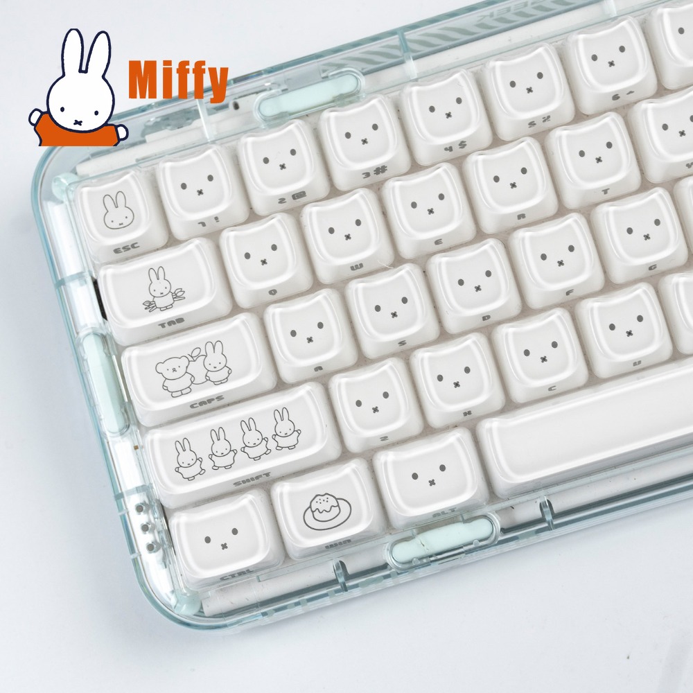 Gaming Accessories Kawaii - Teclas Kawaii Miffy: Keycaps de Coelho