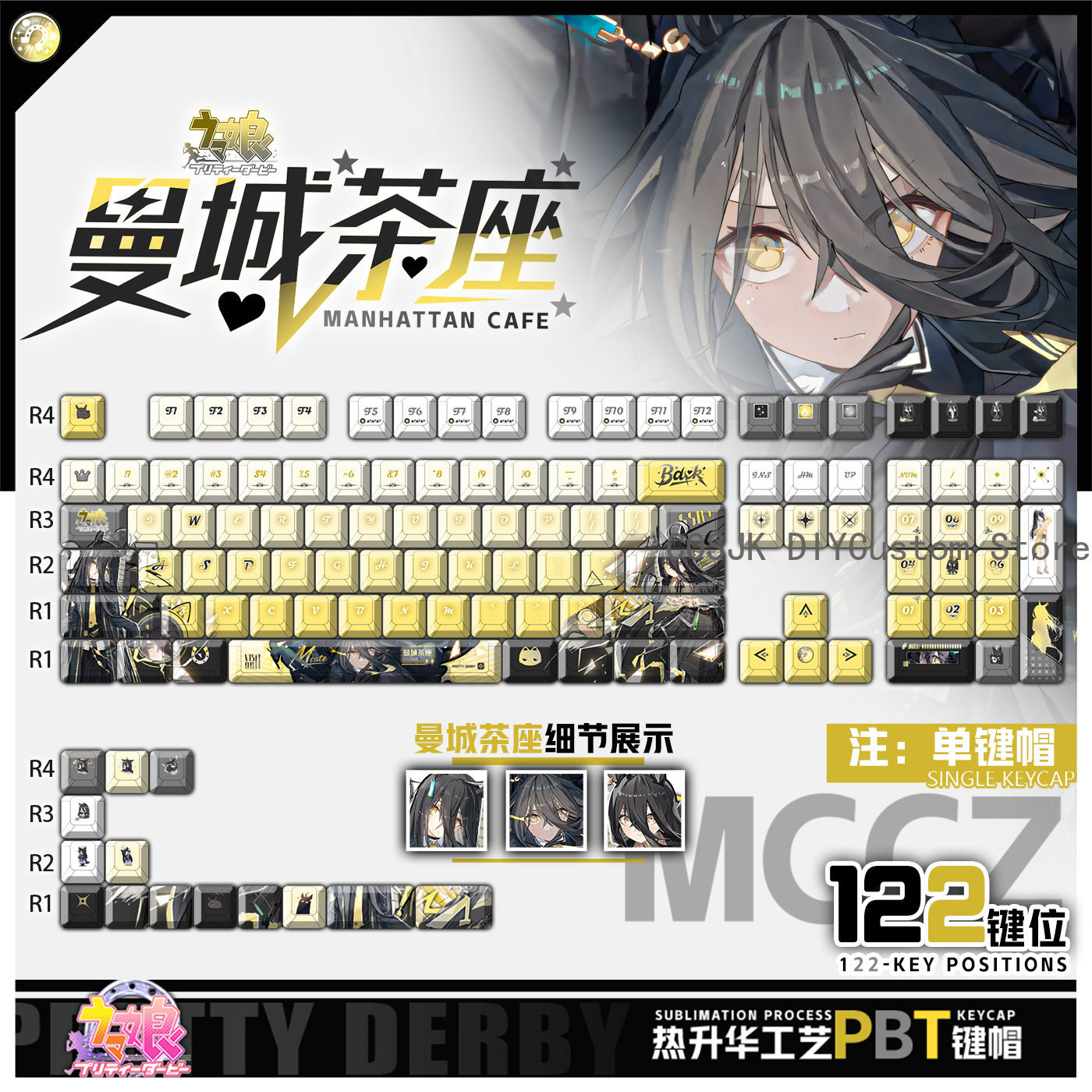 Gaming Accessories Gamestop - Conjunto de 122 Teclas Anime Umamusume: