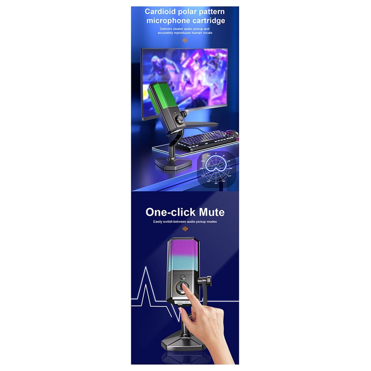 Gaming Accessories To Buy - Microfone RGB para Jogos, Esports, Streaming,