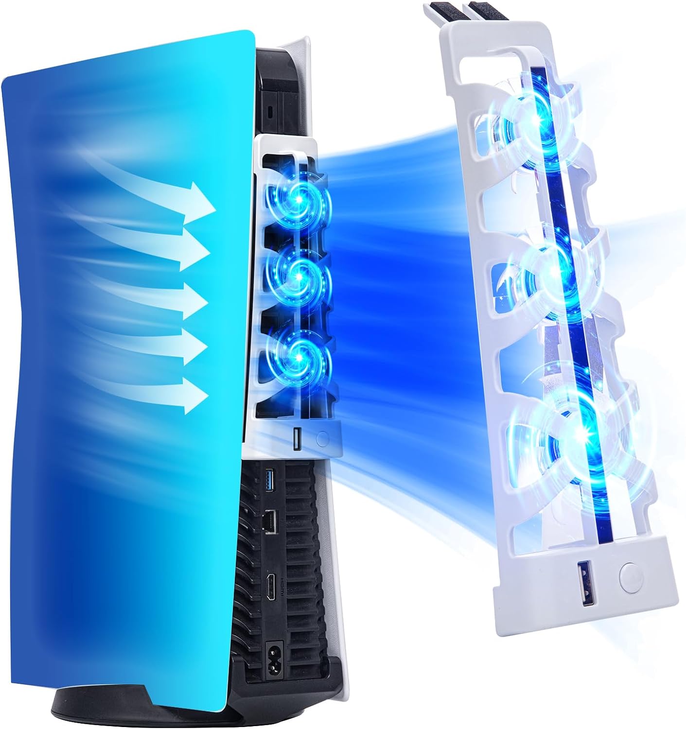 Gaming Zone Accessories - Ventilador Silencioso para PS5 com Luz